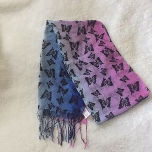 Cute purple and blue ombré butterfly scarf.